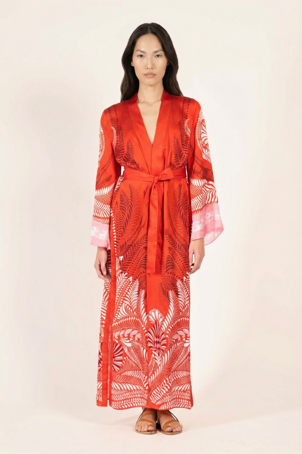 Orange Oolong kimono – Kimono Lea by Poupette St Barth, view 2