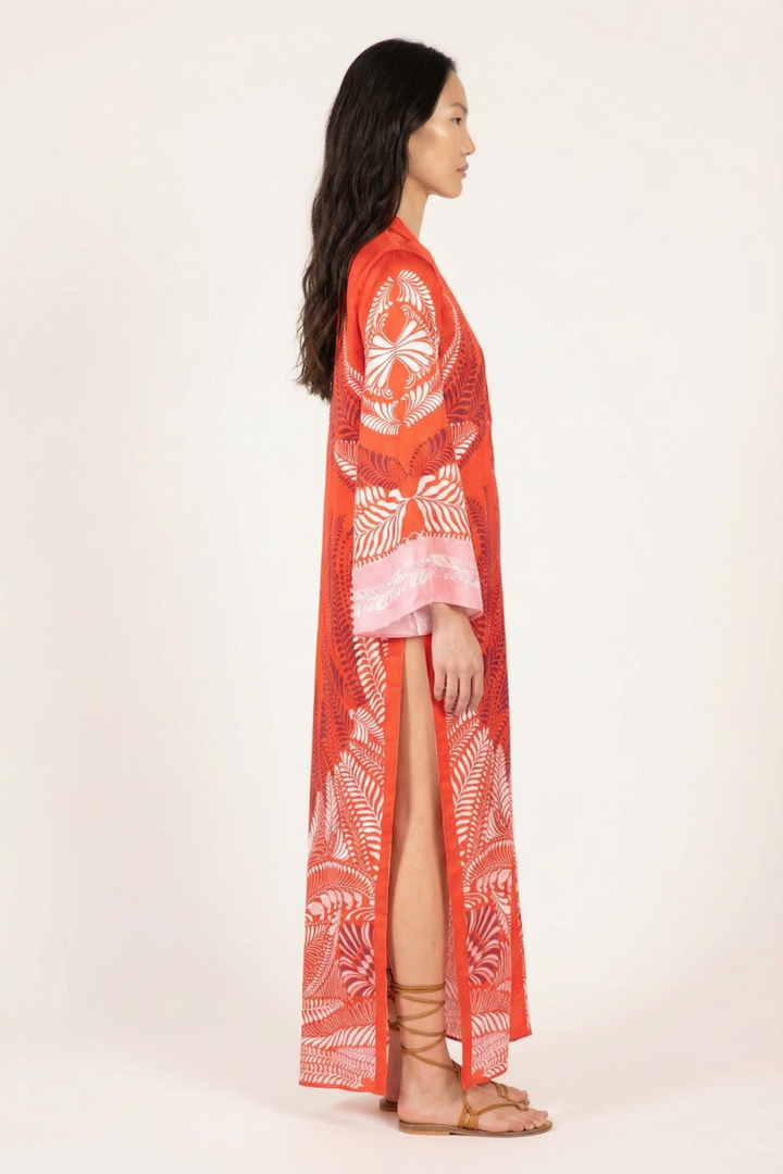 Orange Oolong kimono – Kimono Lea by Poupette St Barth, view 4
