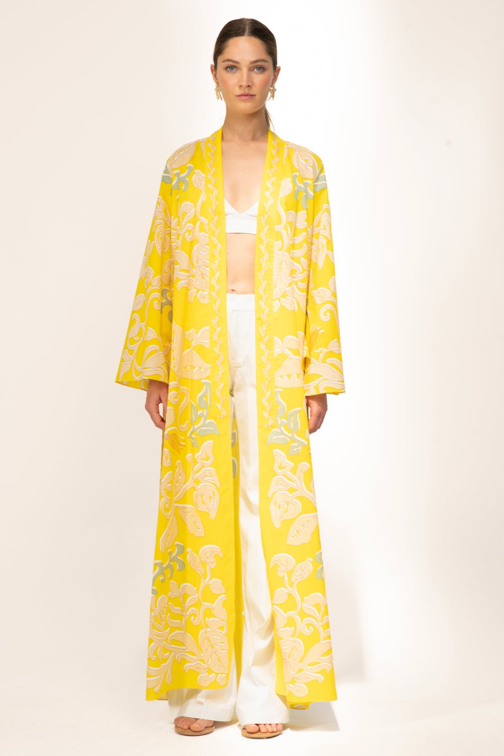 Yellow Ritual kimono – Kimono Lea by Poupette St Barth, view 3