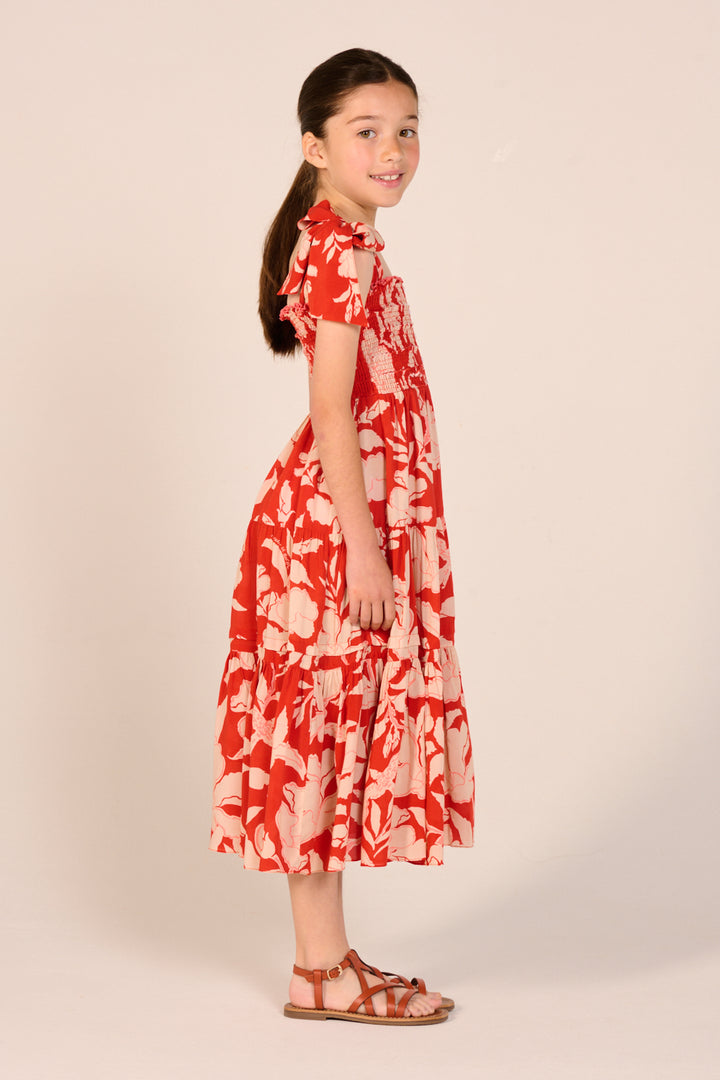 Girls' Coral Palm Beach long dress – Long Dress Triny by Poupette St Barth, view 5