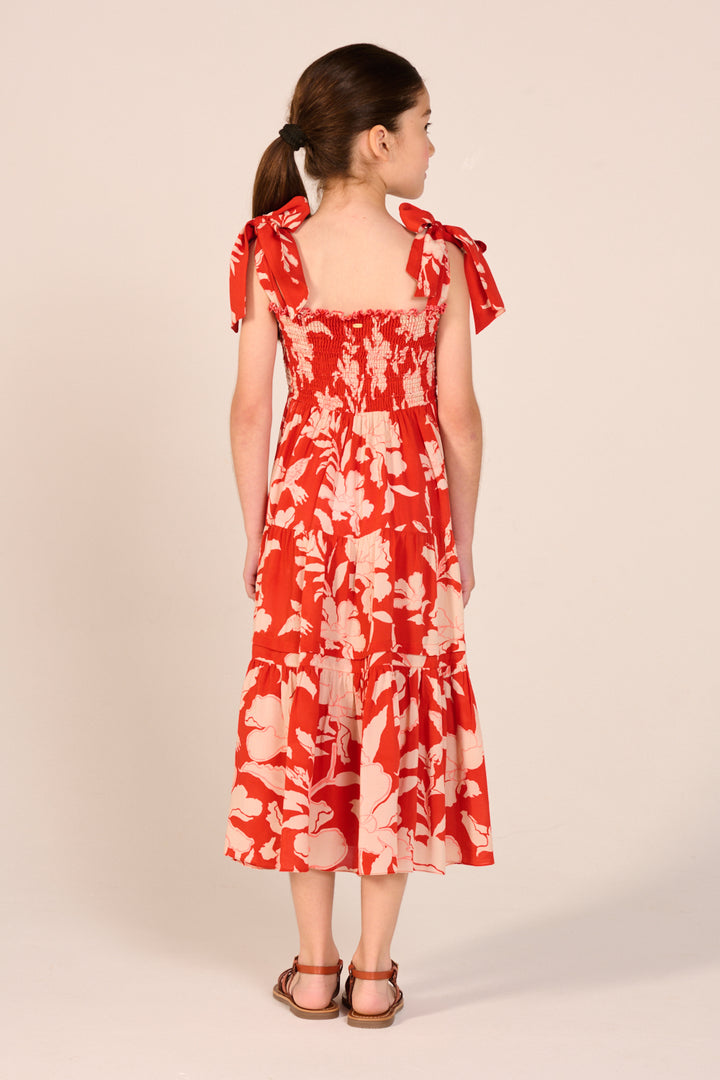 Girls' Coral Palm Beach long dress – Long Dress Triny by Poupette St Barth, view 6