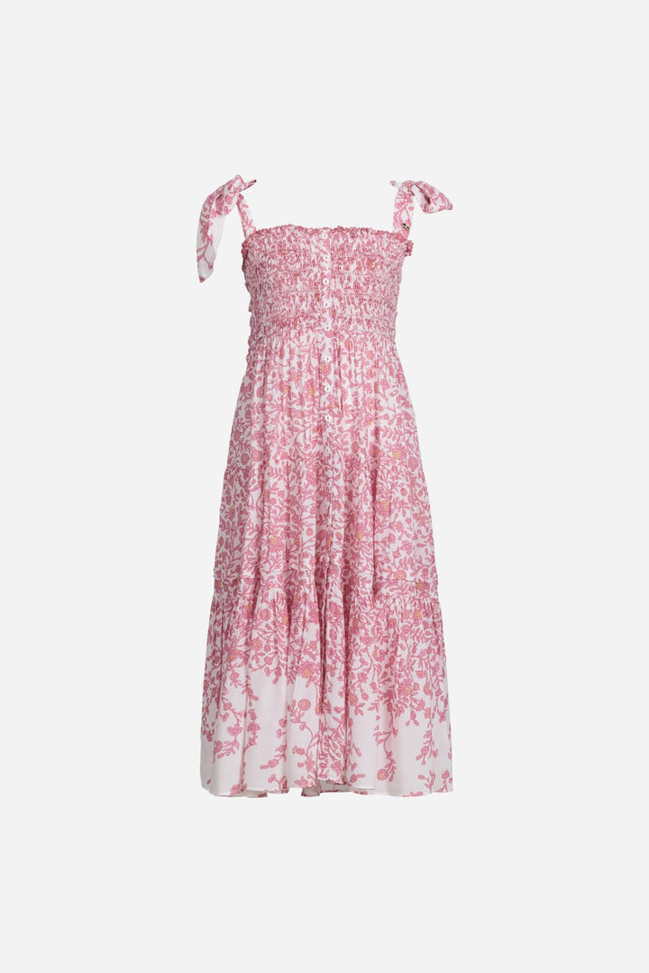 Girls' Pink Lazuli long dress – Long Dress Triny by Poupette St Barth, front view