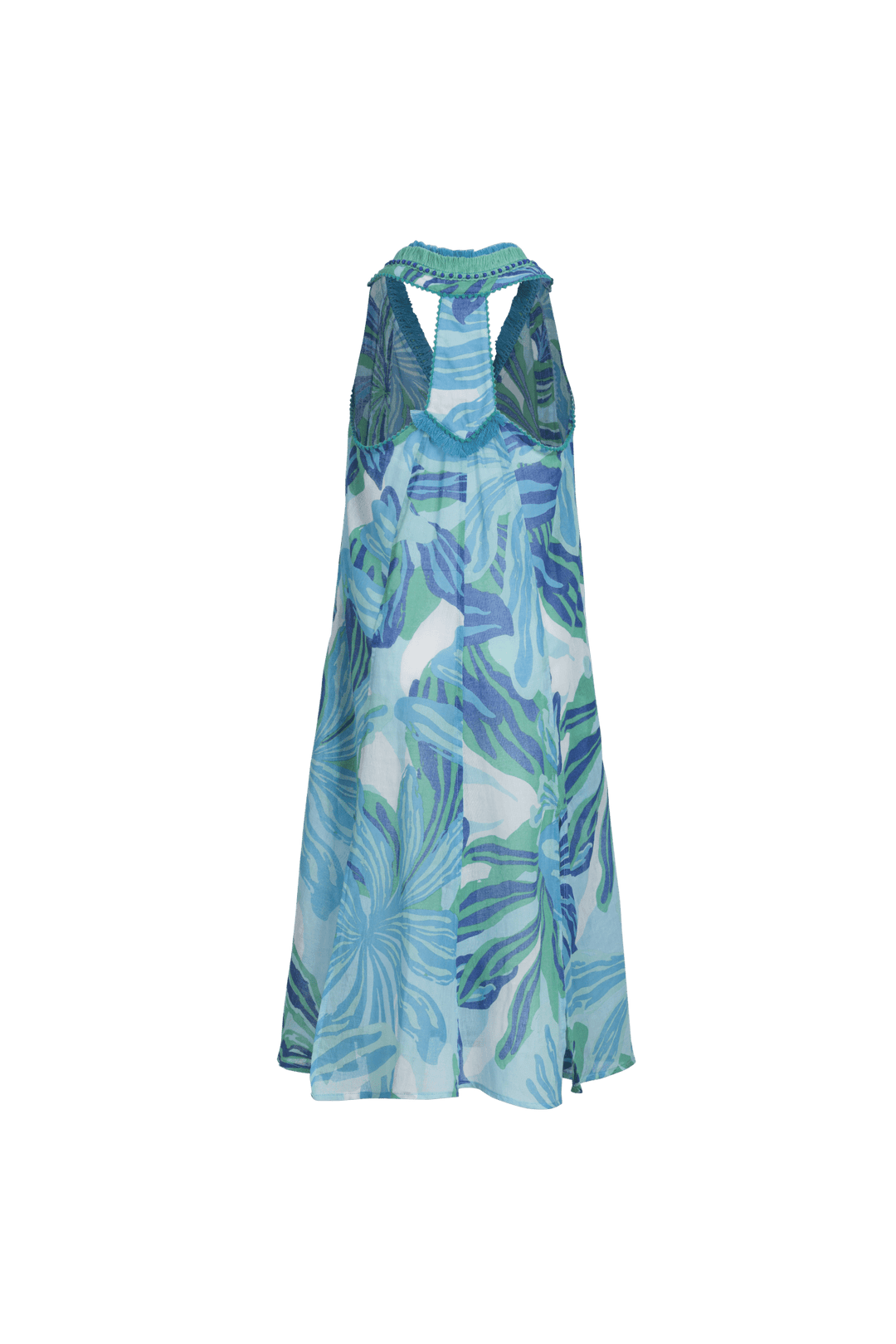 Girls' Blue Seaweed long dress – Long Dress Nava by Poupette St Barth, front view