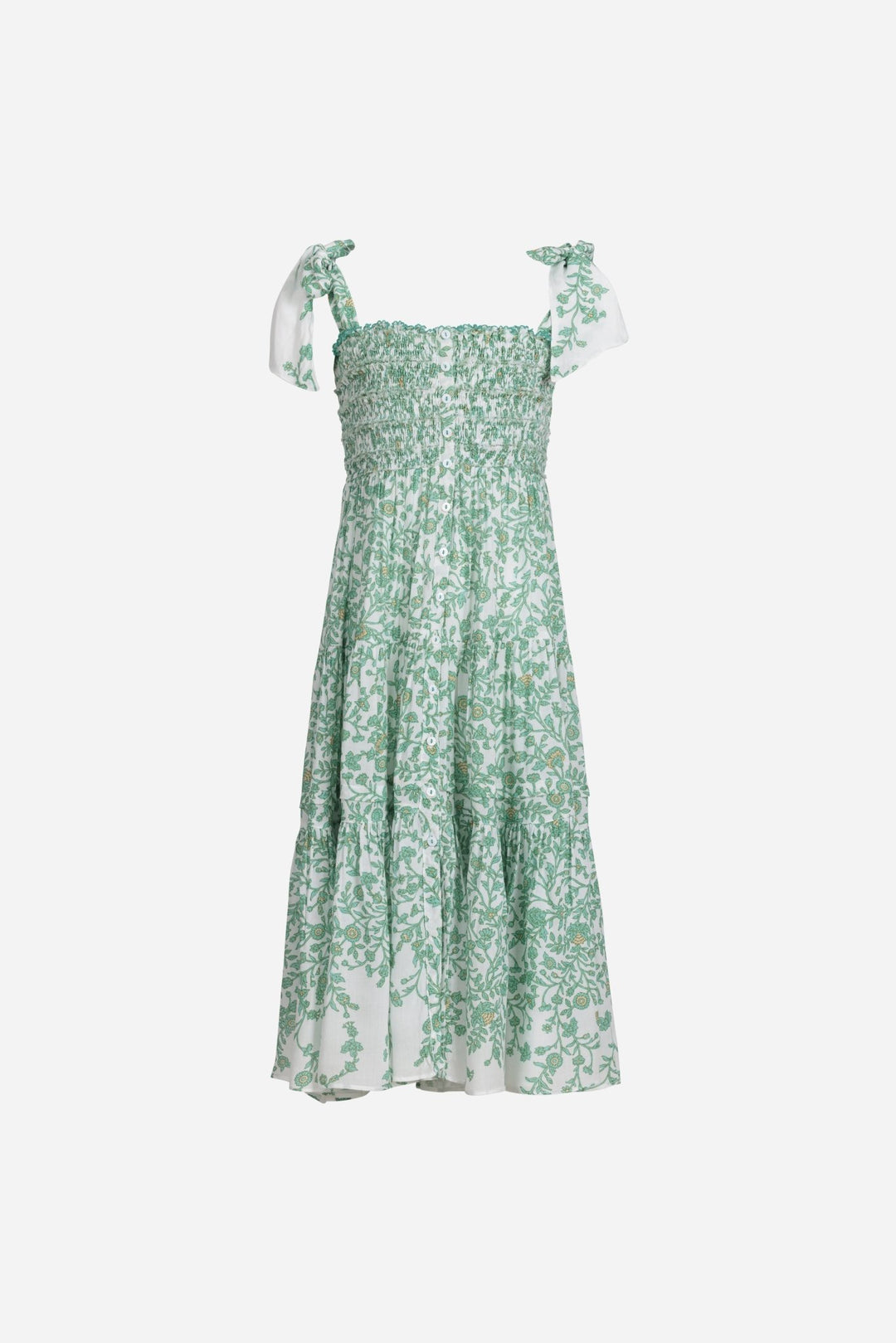 Girls' Green Lazuli long dress – Long Dress Triny by Poupette St Barth, front view