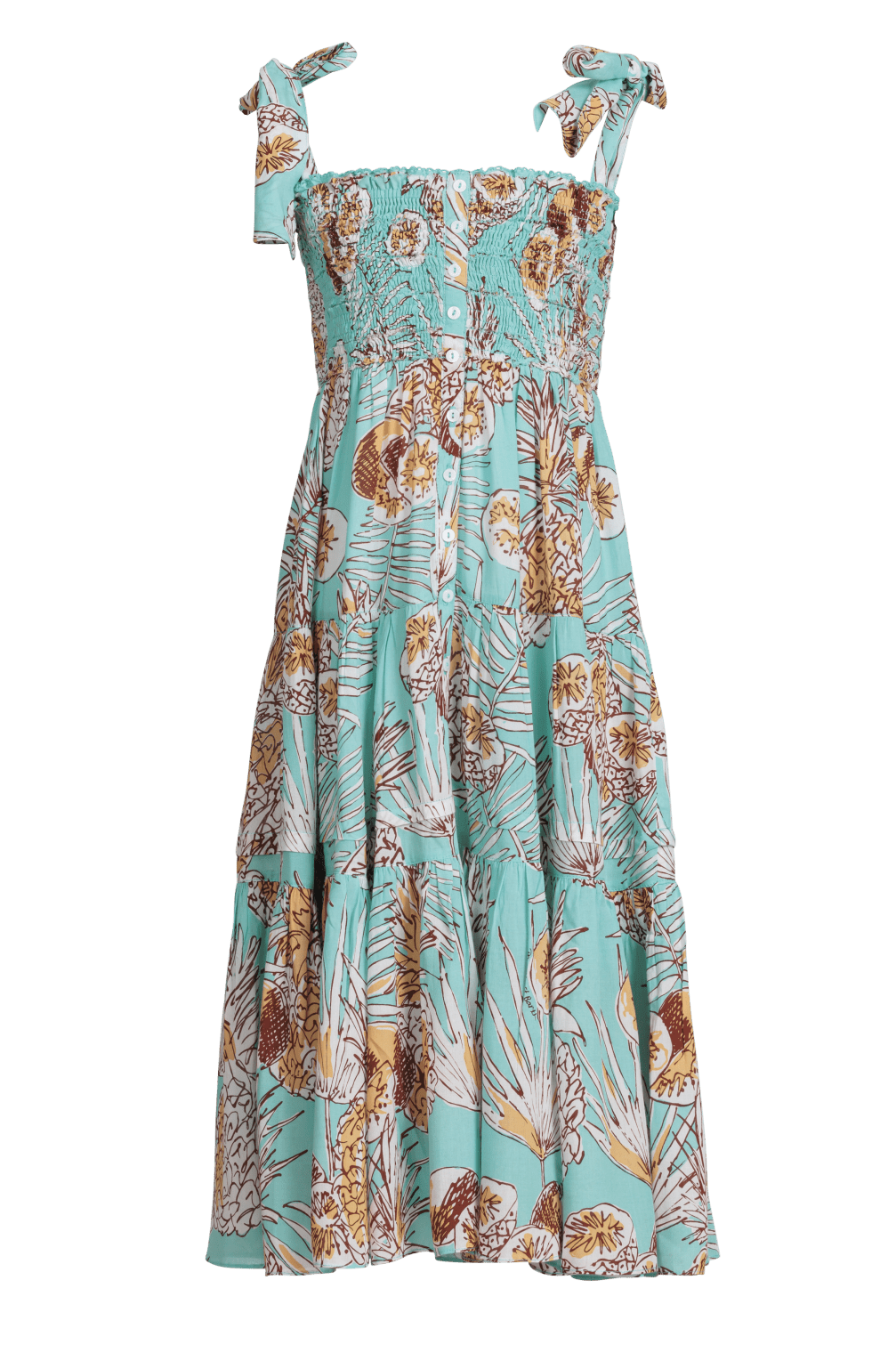 Girls' Mint Karibia long dress – Long Dress Triny by Poupette St Barth, front view