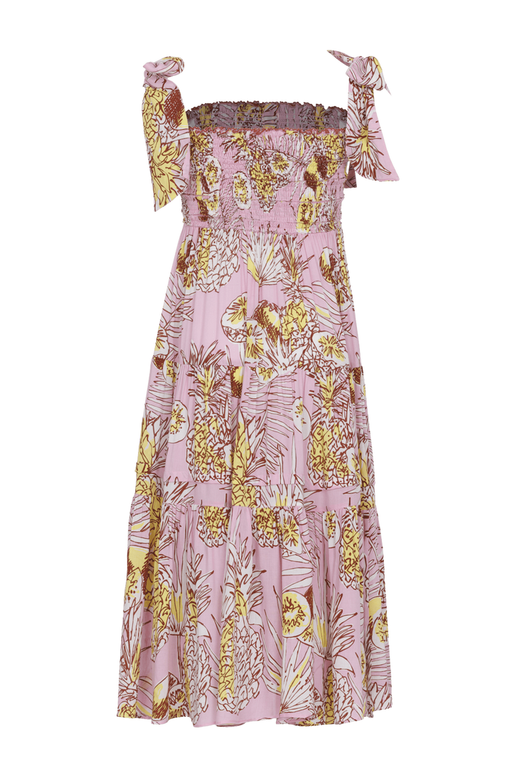 Girls' Pink Karibia long dress – Long Dress Triny by Poupette St Barth, view 2