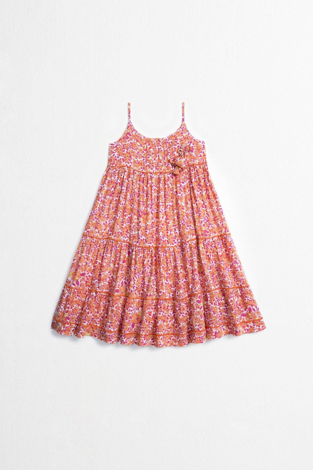 Girls' Pink Net long dress – Long Dress Bambi by Poupette St Barth, fabric detail