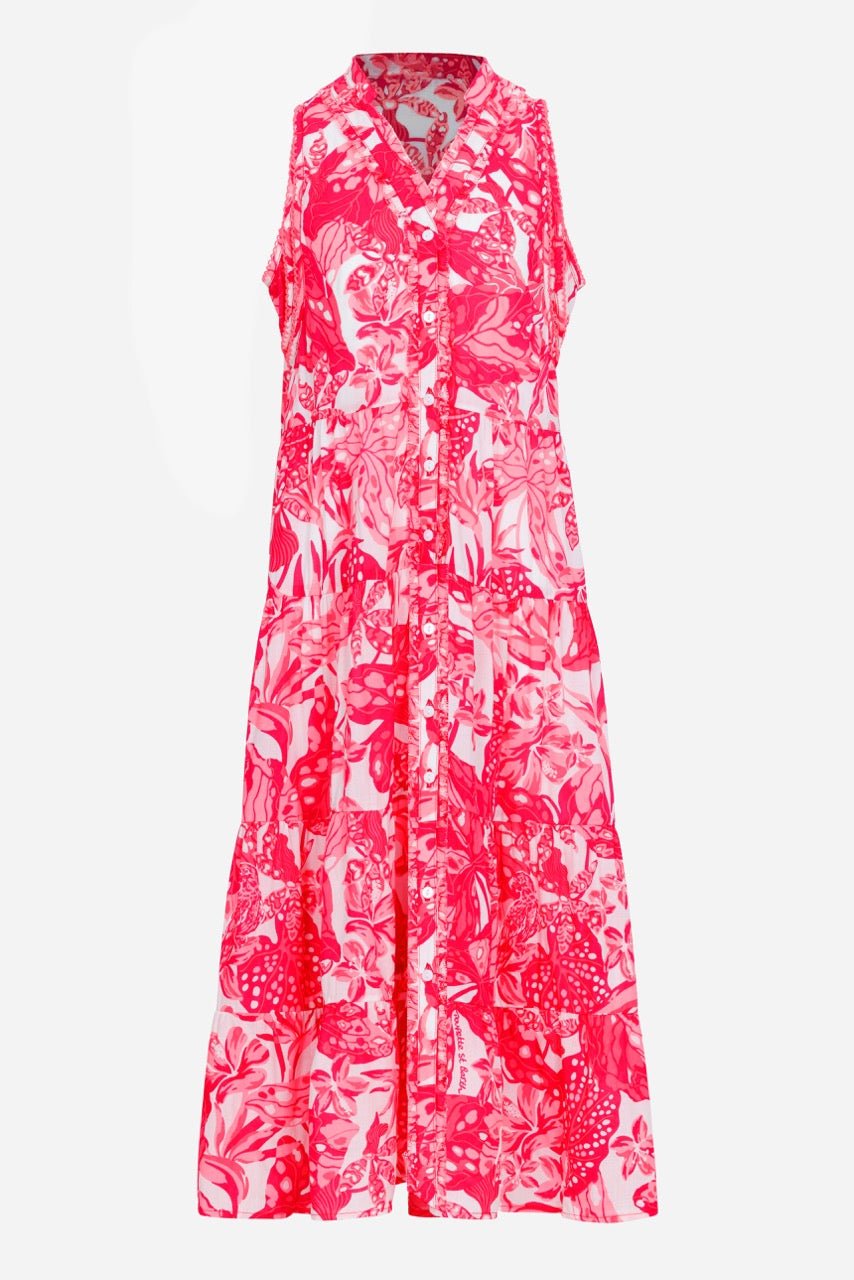 Girls' Pink Jengel long dress – Long Dress Nana by Poupette St Barth, front view