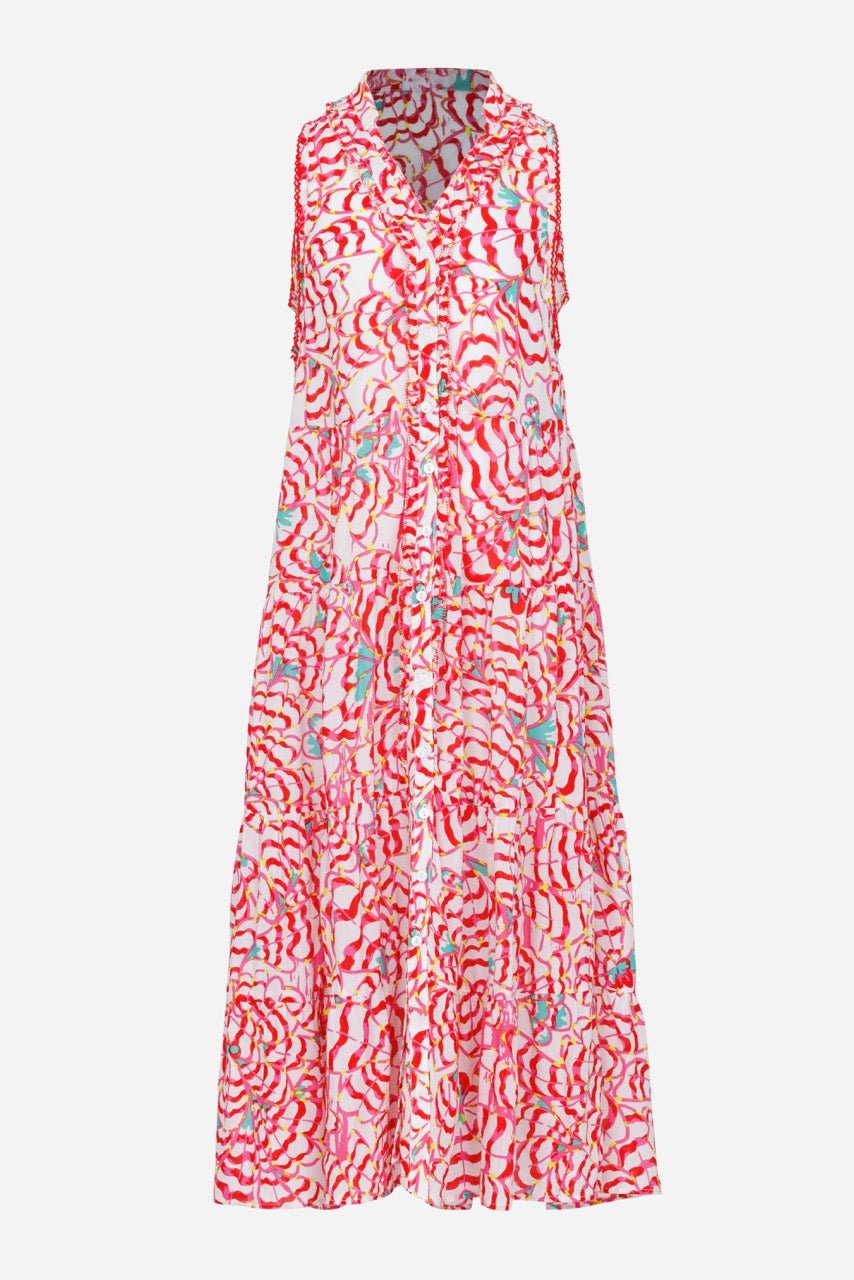 Girls' Pink Wings Flower long dress – Long Dress Nana by Poupette St Barth, front view