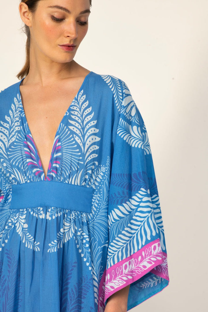Blue Oolong long dress – Kaftan Sol by Poupette St Barth, view 3