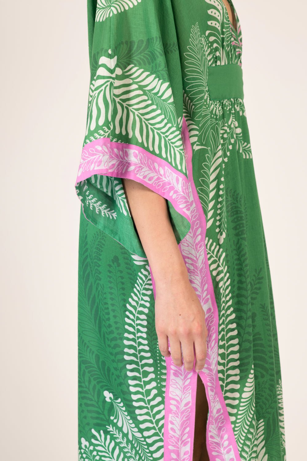 Green Oolong long dress – Kaftan Sol by Poupette St Barth, view 5
