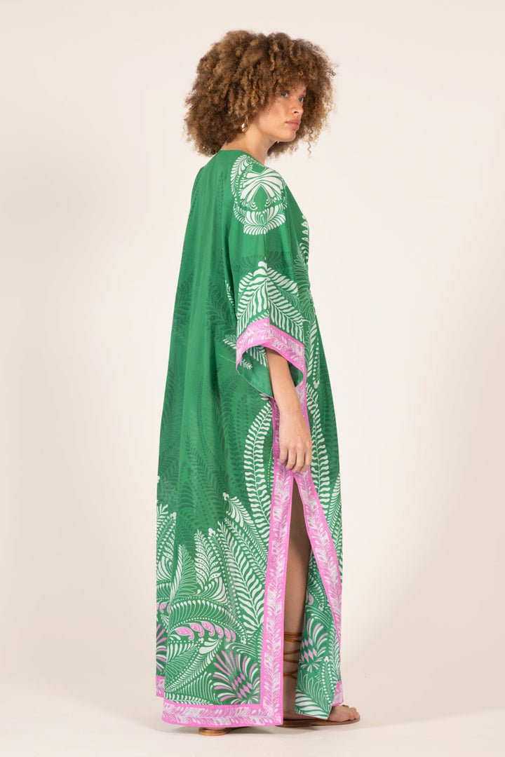 Green Oolong long dress – Kaftan Sol by Poupette St Barth, view 4