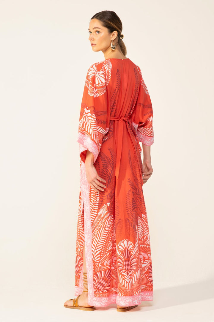 Orange Oolong long dress – Kaftan Sol by Poupette St Barth, view 3