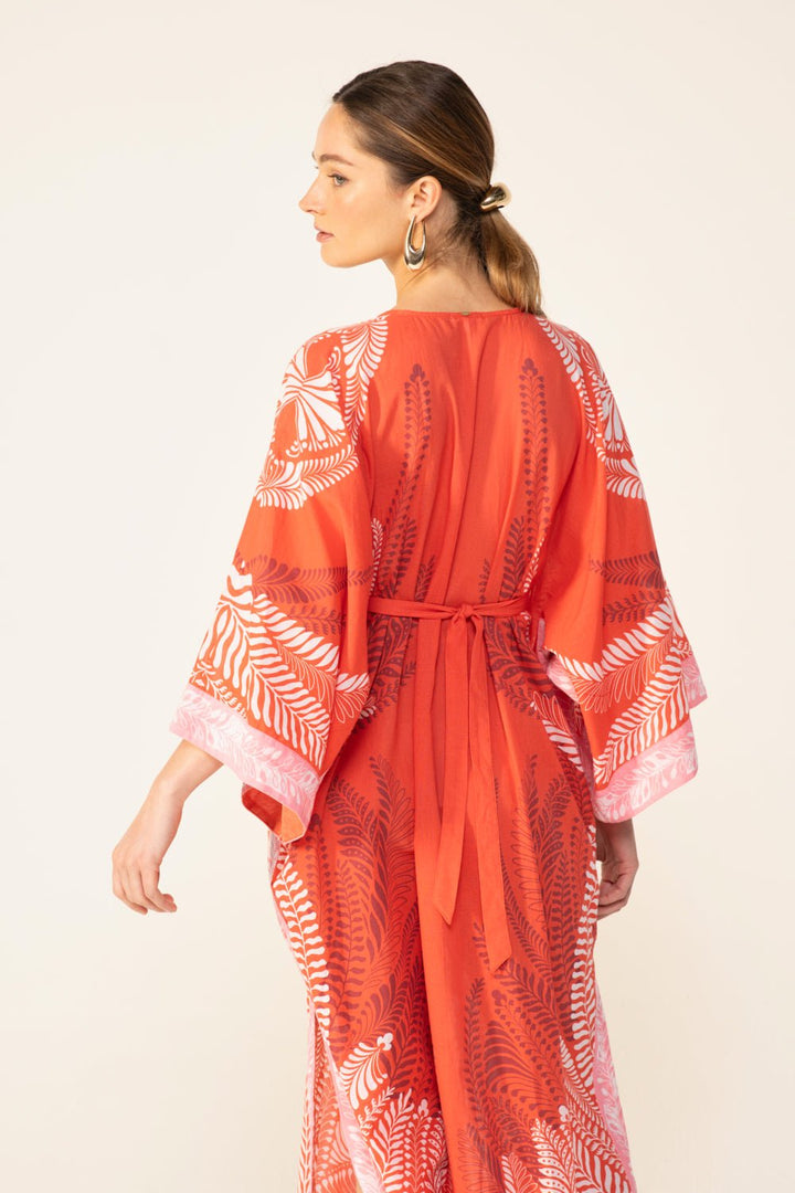 Orange Oolong long dress – Kaftan Sol by Poupette St Barth, view 4
