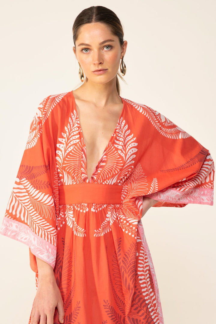 Orange Oolong long dress – Kaftan Sol by Poupette St Barth, view 2