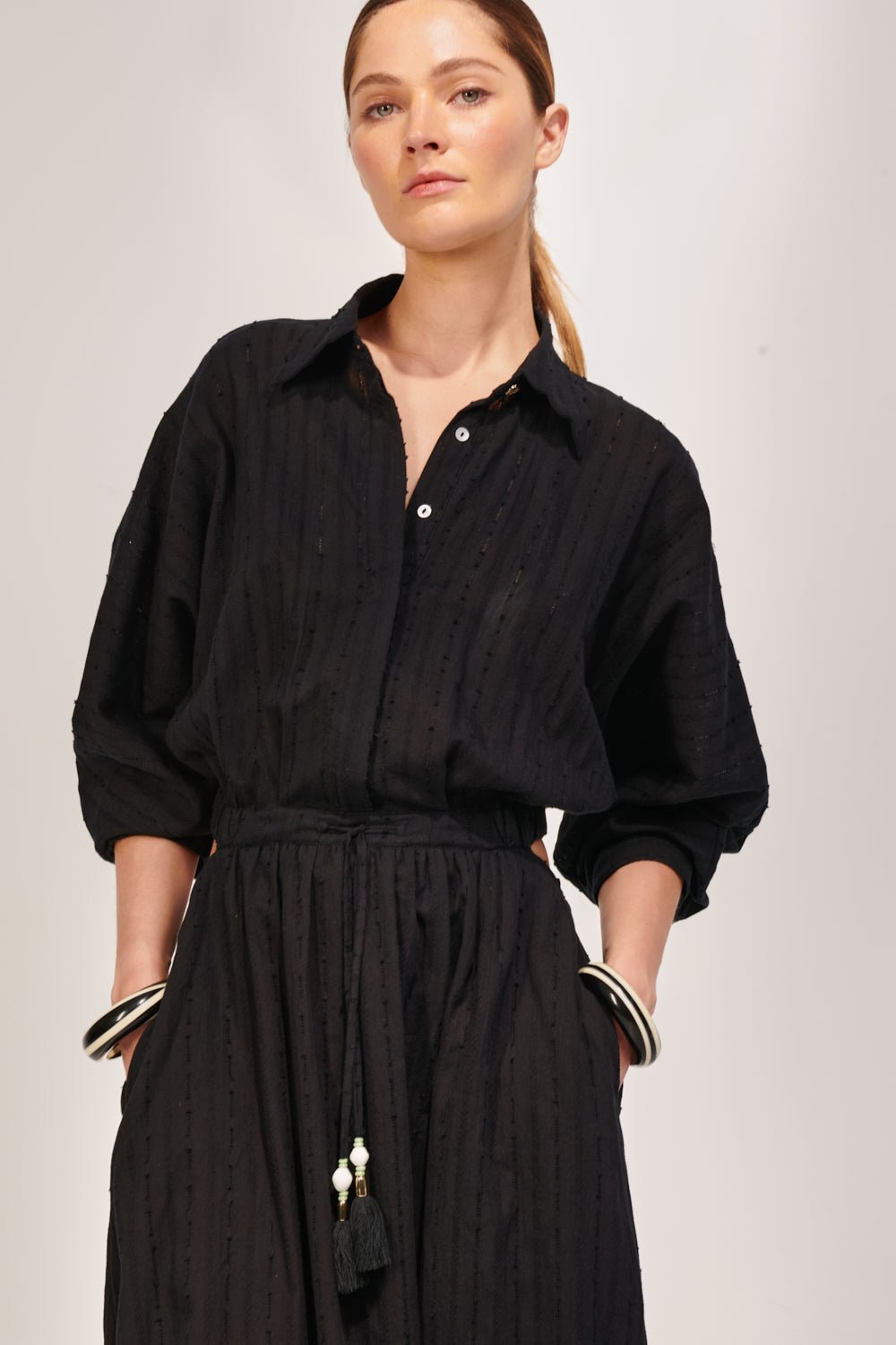 Black long dress – Long Dress Sunniva by Poupette St Barth, view 4