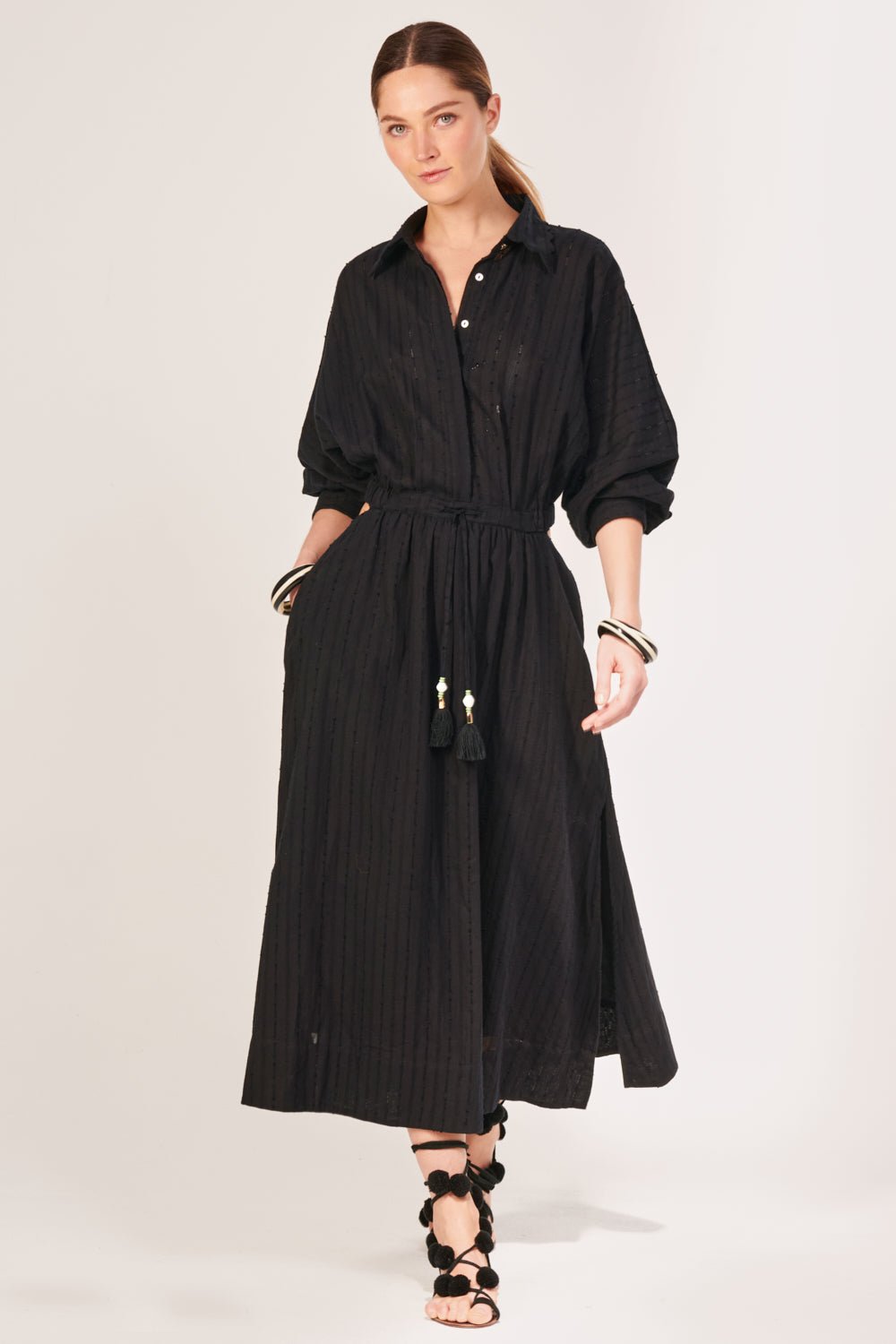Black long dress – Long Dress Sunniva by Poupette St Barth, view 2