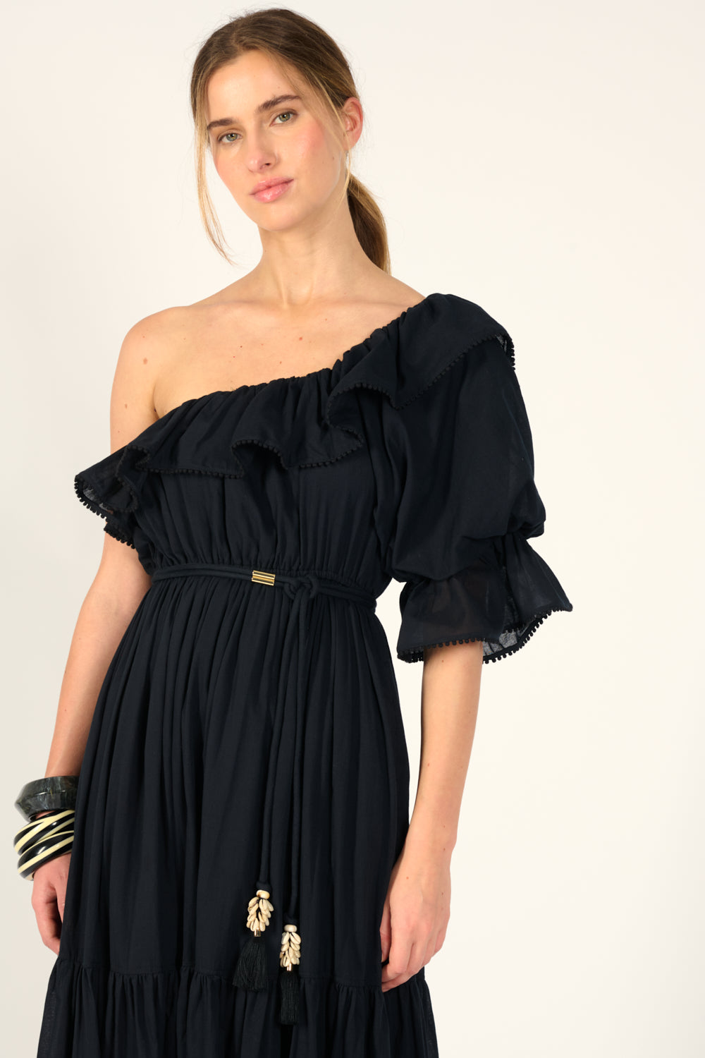 Black long dress – Long Dress Jay by Poupette St Barth, view 3