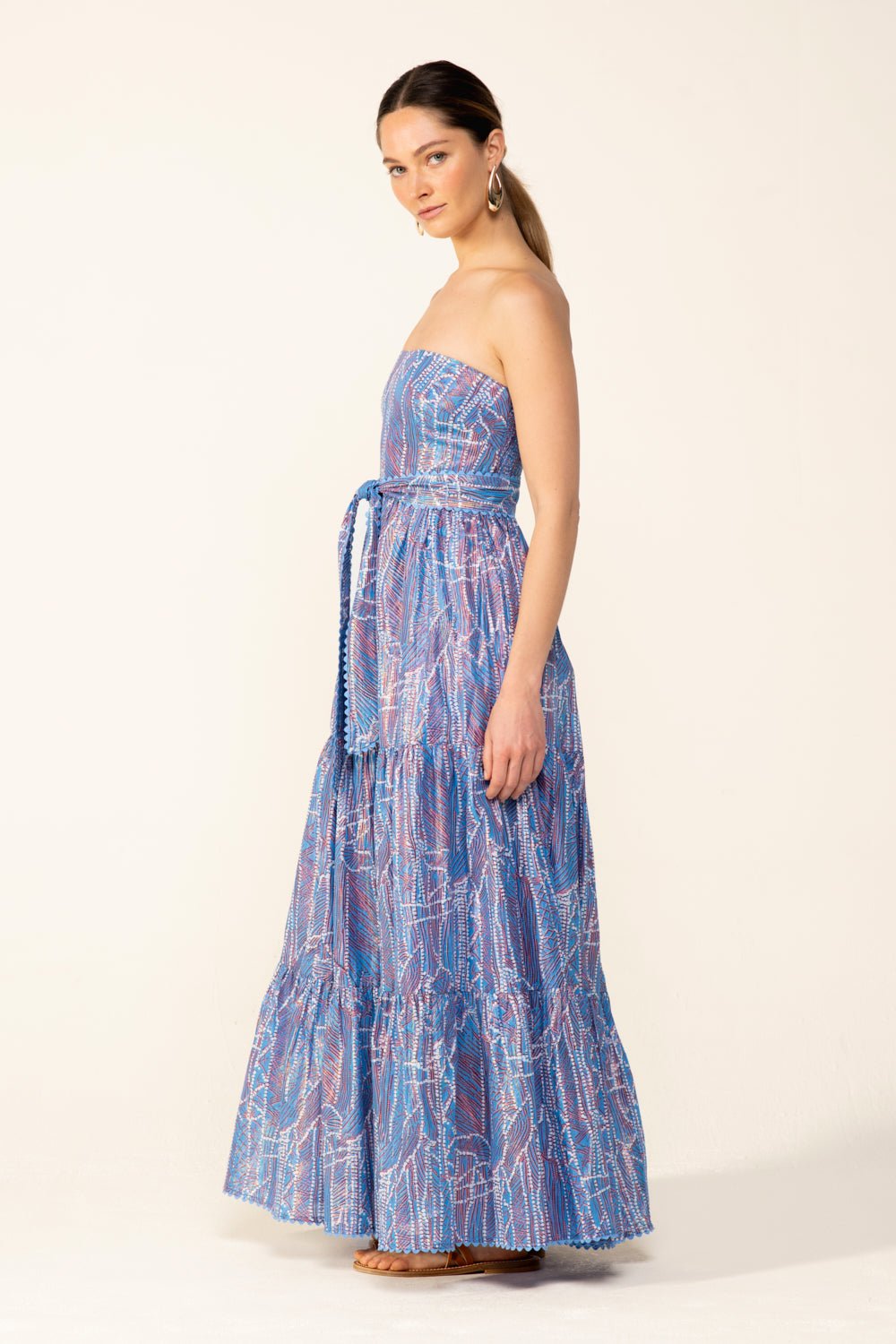 Blue Akoya long dress – Long Dress Thelma by Poupette St Barth, view 4