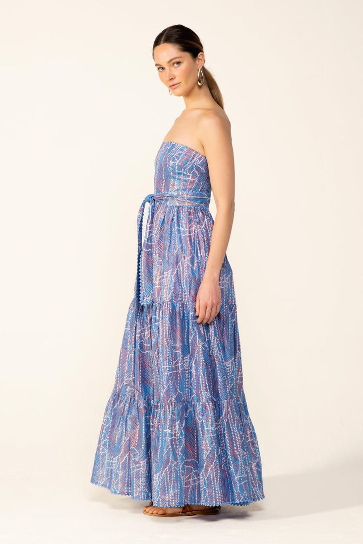 Blue Akoya long dress – Long Dress Thelma by Poupette St Barth, view 4