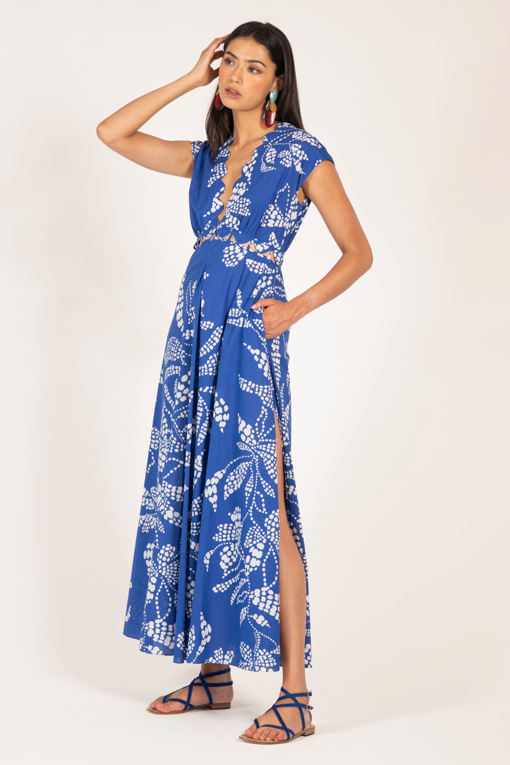 Blue Austral long dress – Long Dress Noreen by Poupette St Barth, view 2