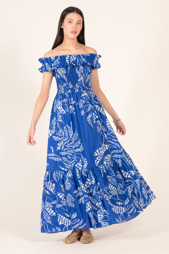 Blue Austral long dress – Long Dress Suzanne by Poupette St Barth, view 3
