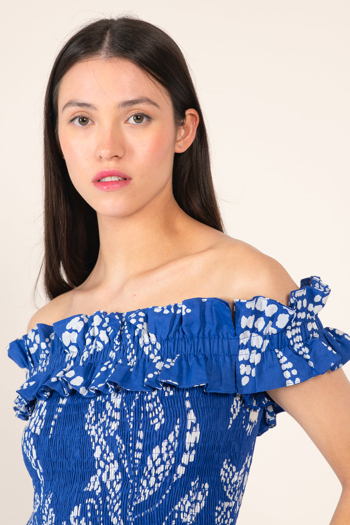 Blue Austral long dress – Long Dress Suzanne by Poupette St Barth, view 2