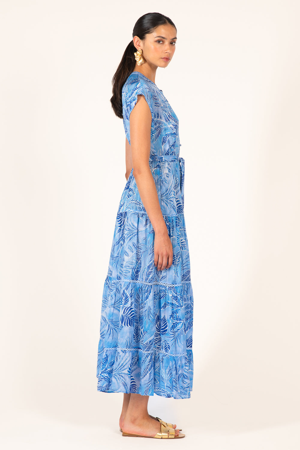 Blue Calathea long dress – Long Dress Kora by Poupette St Barth, view 5