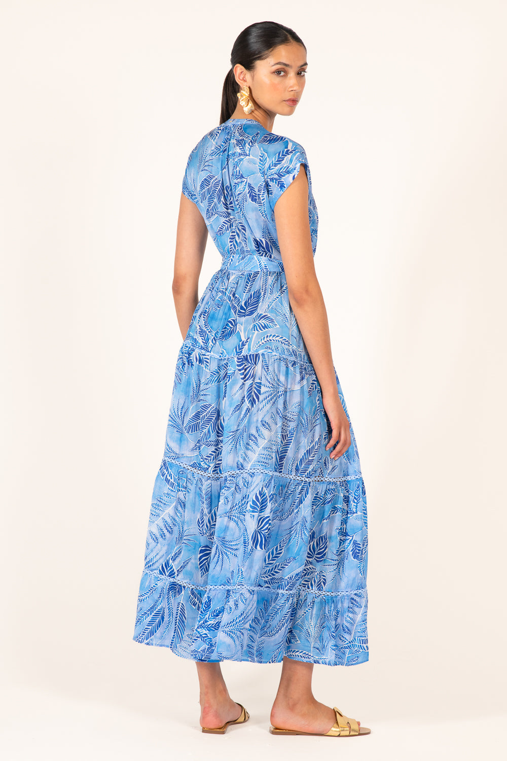 Blue Calathea long dress – Long Dress Kora by Poupette St Barth, view 7