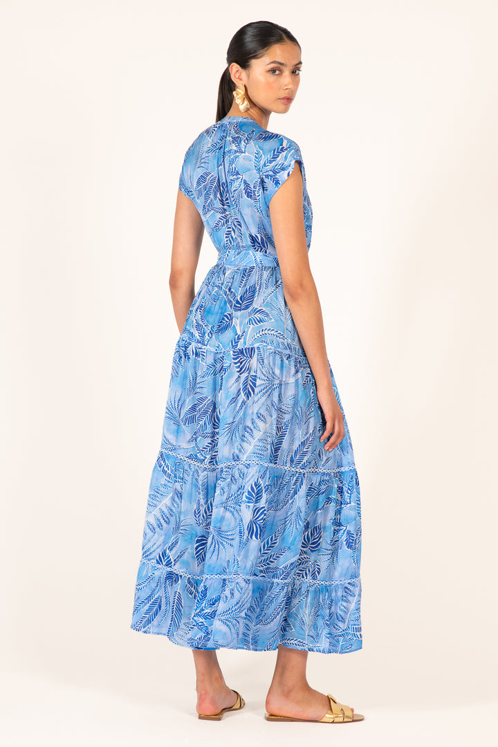 Blue Calathea long dress – Long Dress Kora by Poupette St Barth, view 7