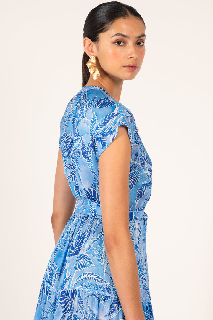Blue Calathea long dress – Long Dress Kora by Poupette St Barth, view 6