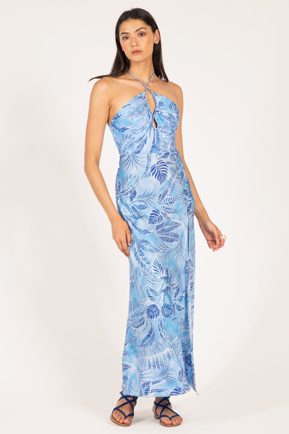 Blue Calathea long dress – Long Dress Stella by Poupette St Barth, view 3