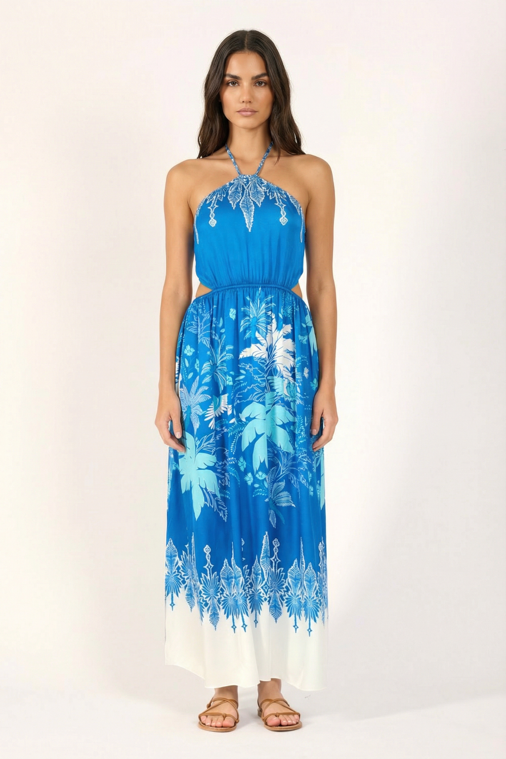 Blue Canopy long dress – Long Dress Isore by Poupette St Barth, front view