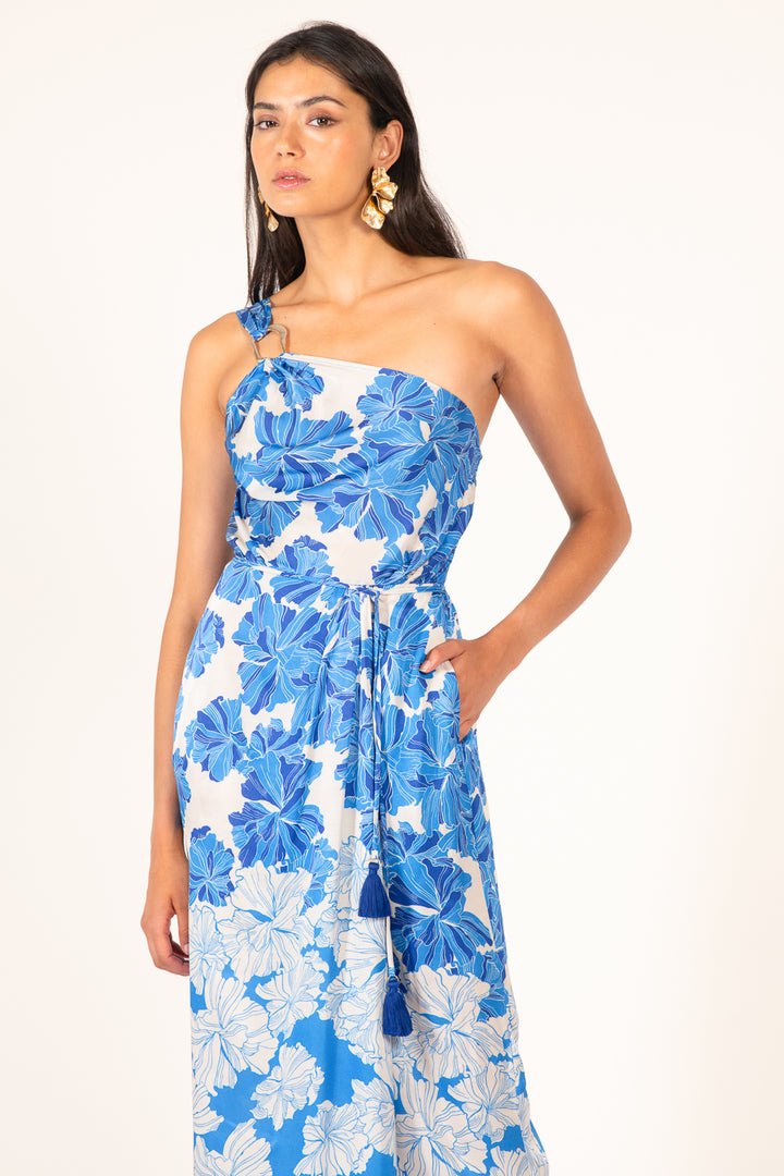Blue Flower Bunch long dress – Long Dress Fanny by Poupette St Barth, view 2