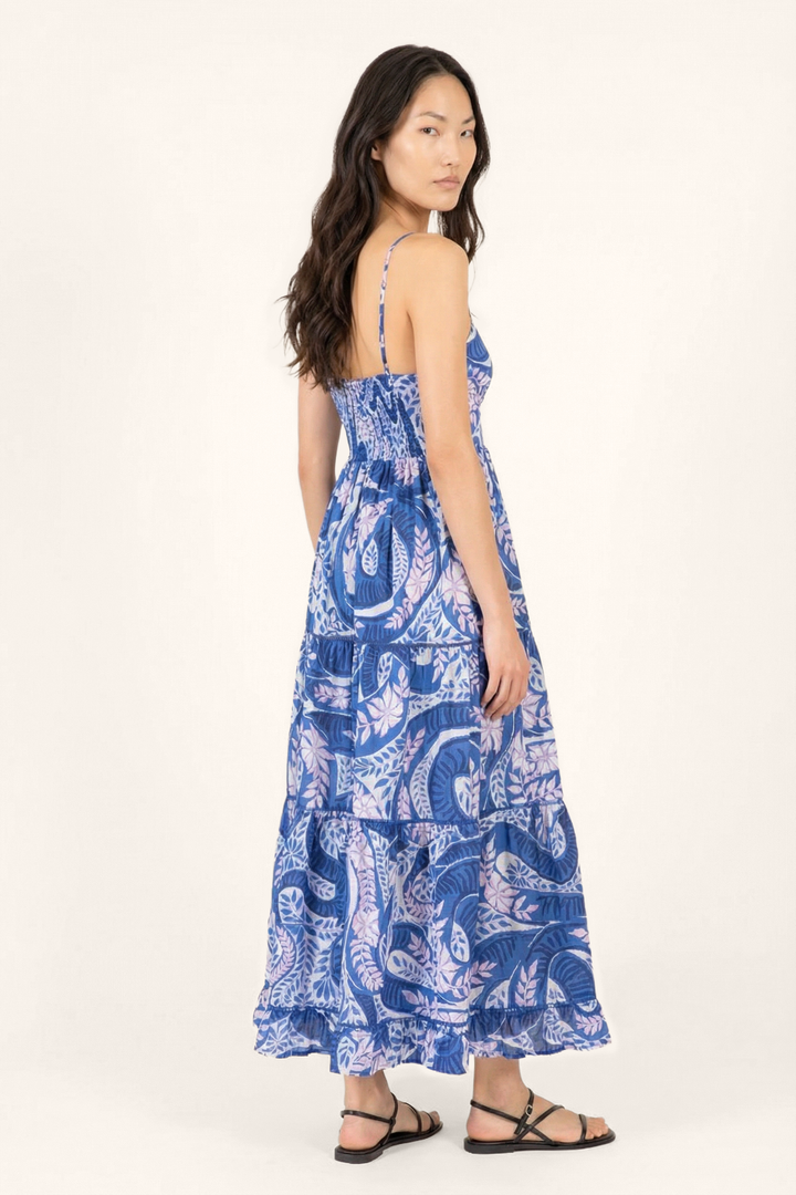 Blue Holy Snake long dress – Long Dress Milena by Poupette St Barth, view 4