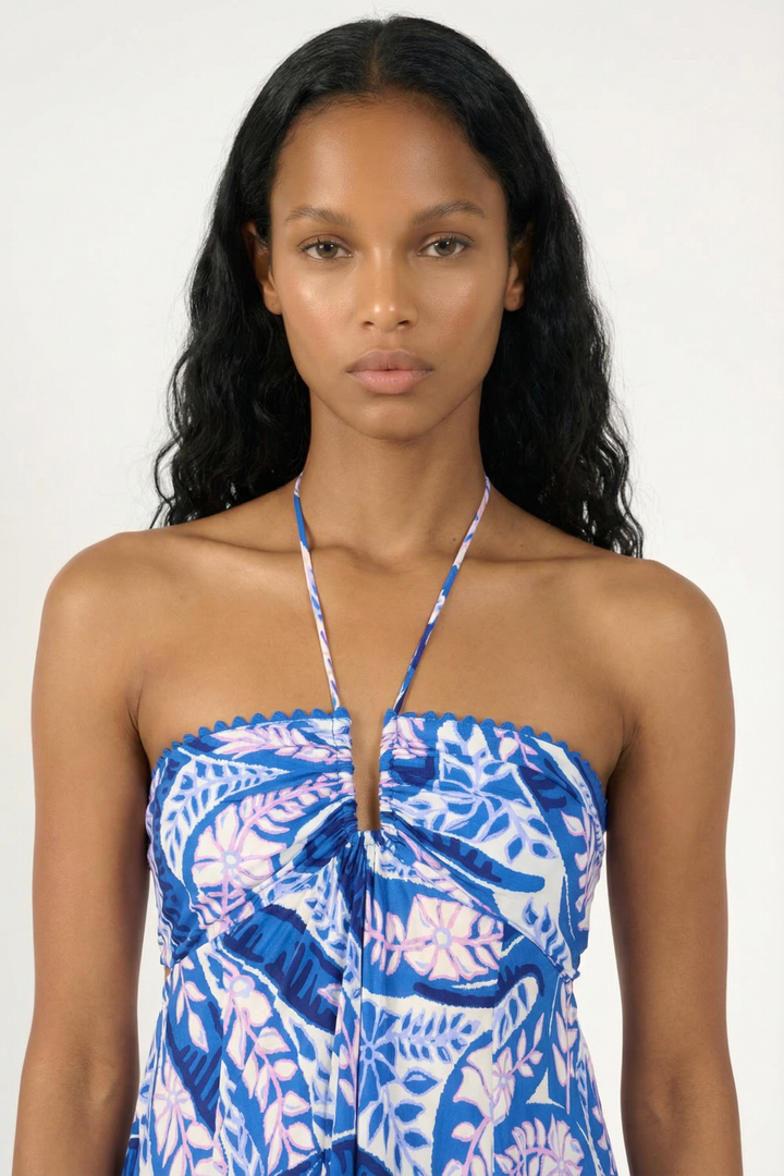 Blue Holy Snake long dress – Long Dress Carla by Poupette St Barth, view 3