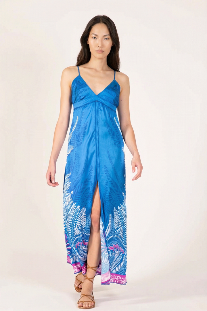 Blue Oolong long dress – Long Dress Denise by Poupette St Barth, view 3
