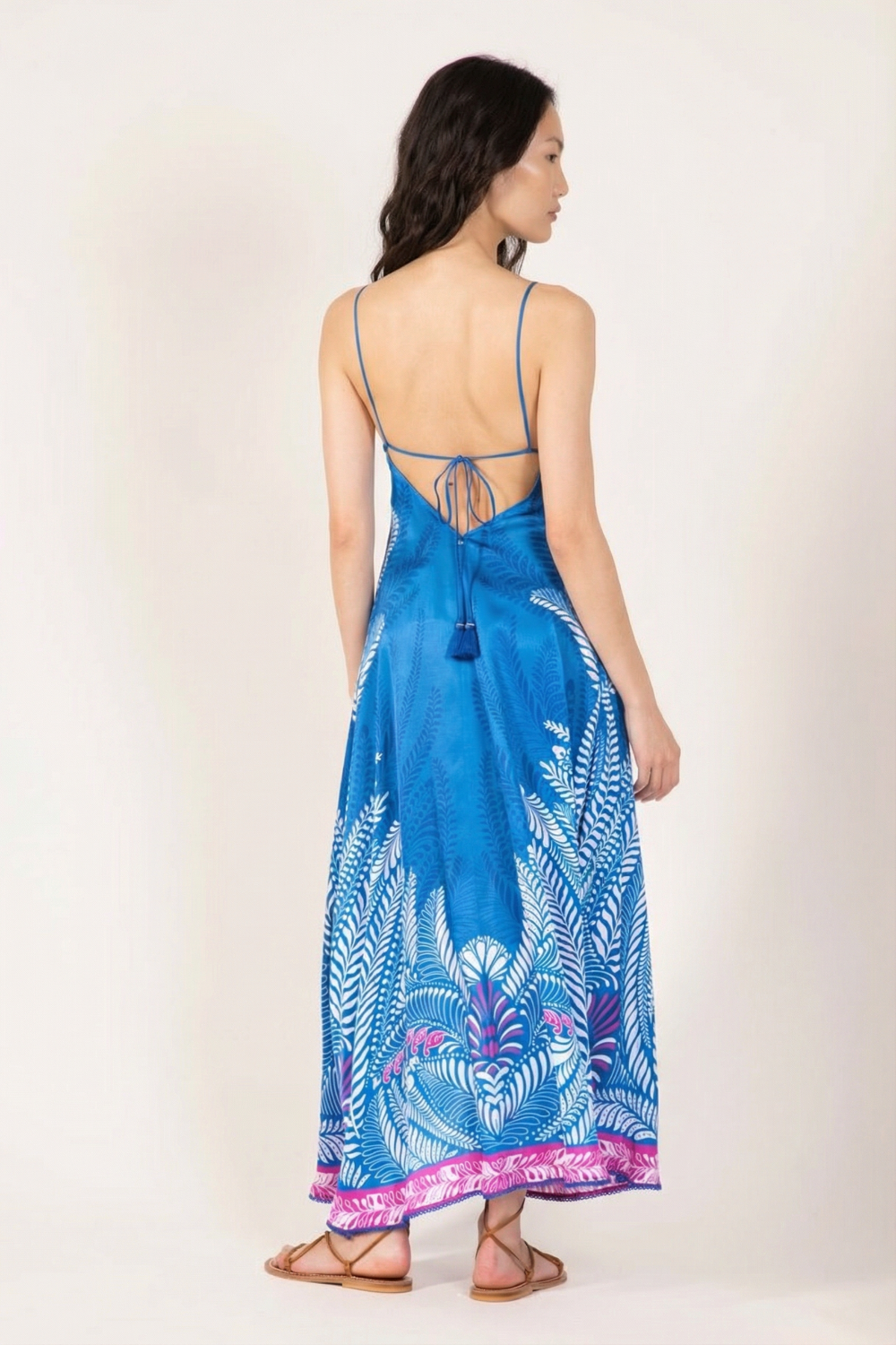 Blue Oolong long dress – Long Dress Denise by Poupette St Barth, view 6