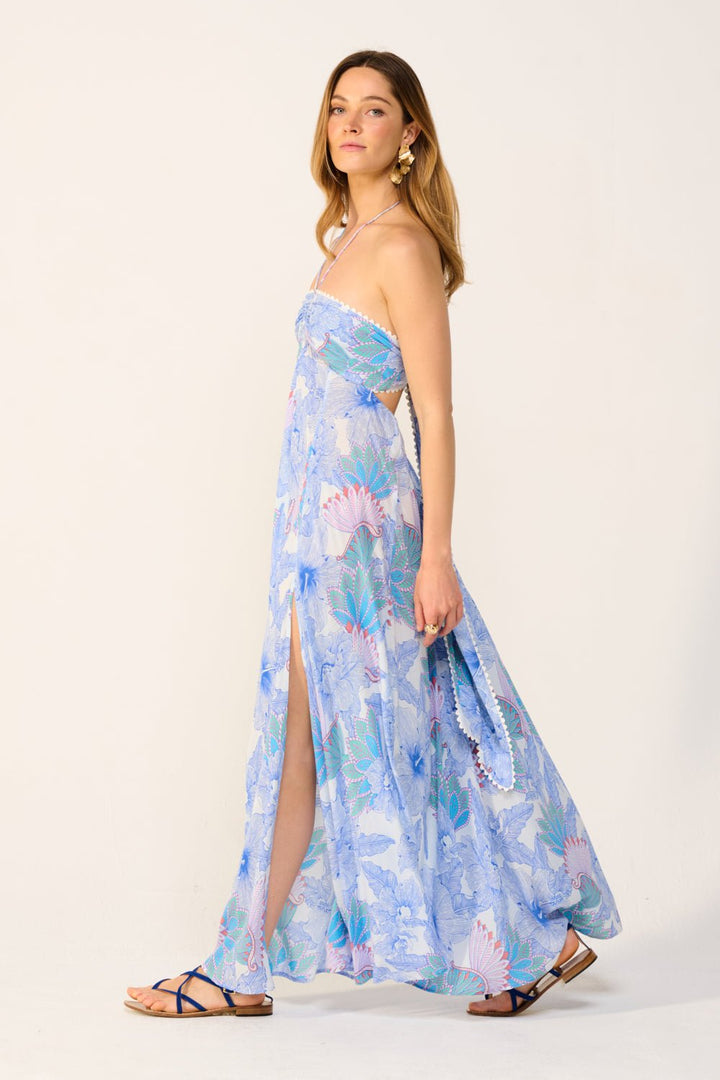 Blue Padang long dress – Long Dress Carla by Poupette St Barth, view 5