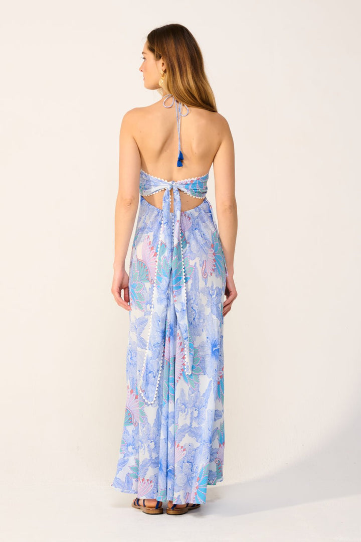 Blue Padang long dress – Long Dress Carla by Poupette St Barth, view 7