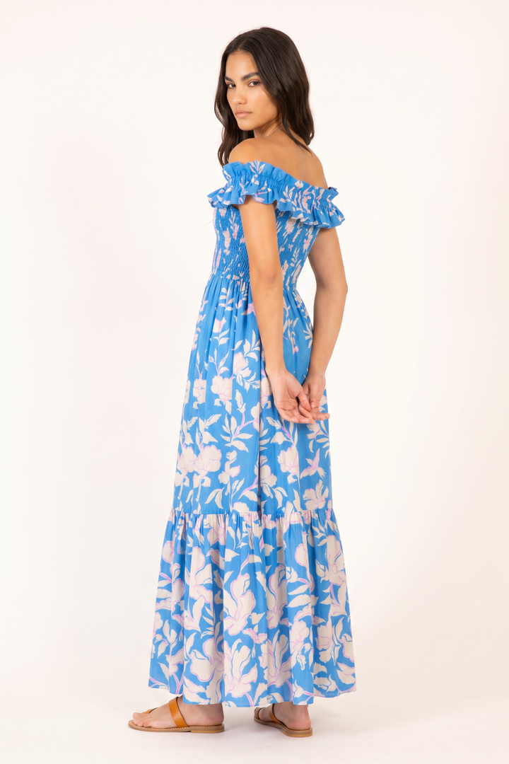 Blue Palm Beach long dress – Long Dress Suzanne by Poupette St Barth, view 3