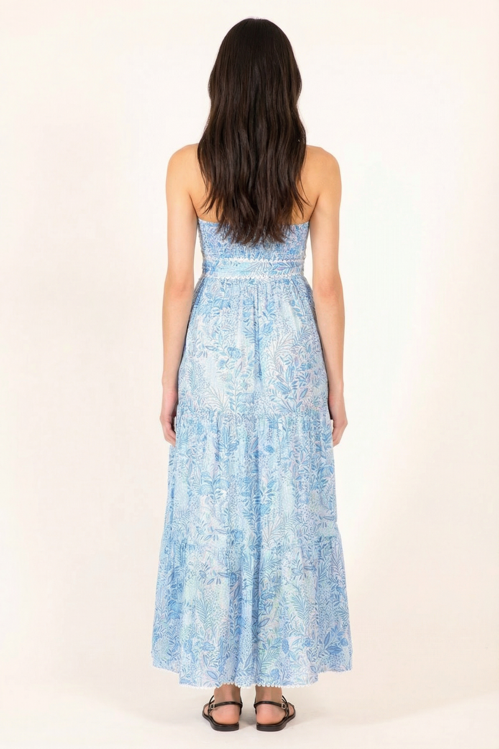 Blue Palmarosa long dress – Long Dress Thelma by Poupette St Barth, view 4