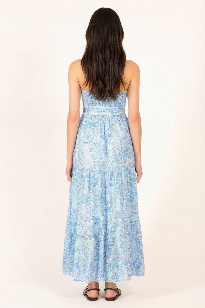 Blue Palmarosa long dress – Long Dress Thelma by Poupette St Barth, view 4