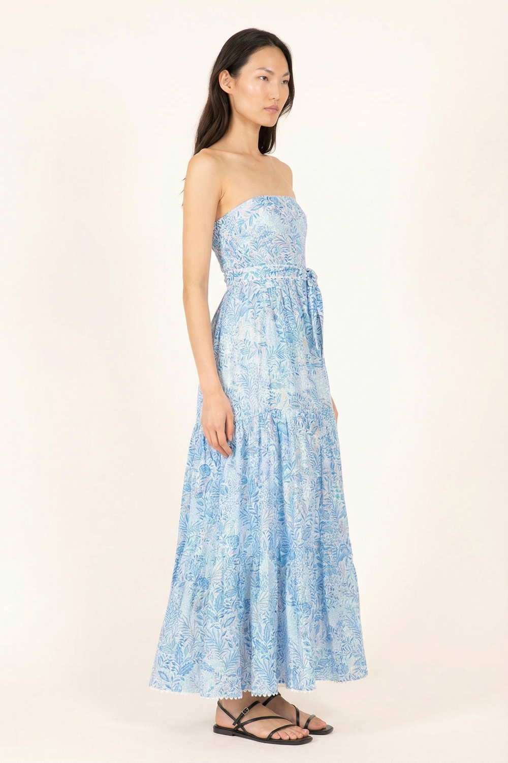 Blue Palmarosa long dress – Long Dress Thelma by Poupette St Barth, view 2