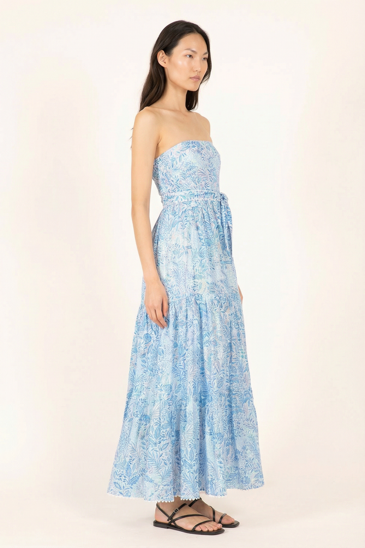 Blue Palmarosa long dress – Long Dress Thelma by Poupette St Barth, view 2