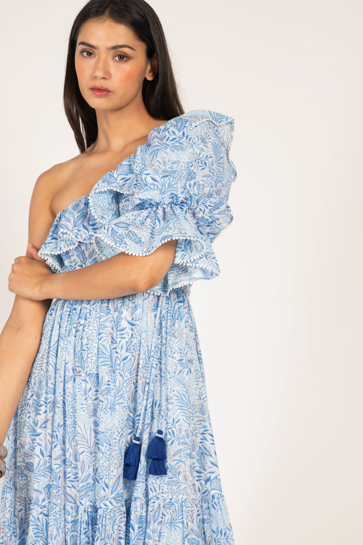 Blue Palmarosa long dress – Long Dress Jay by Poupette St Barth, view 3