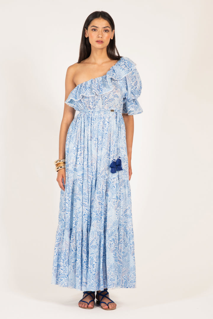 Blue Palmarosa long dress – Long Dress Jay by Poupette St Barth, view 2