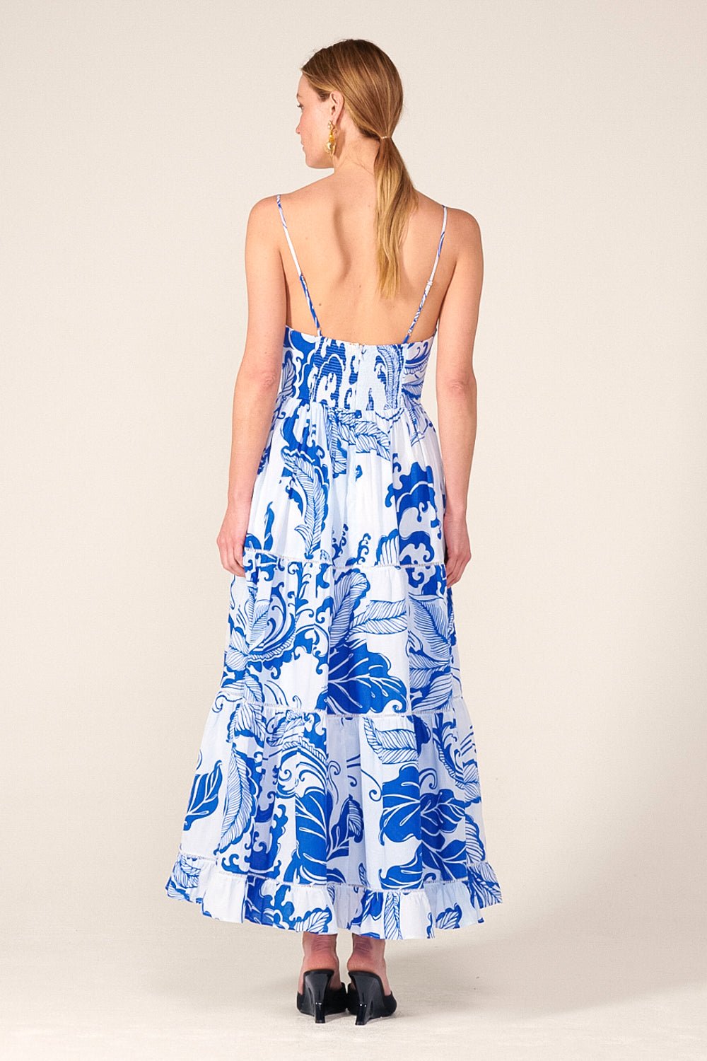 Blue Reef Wave long dress – Long Dress Milena by Poupette St Barth, view 4