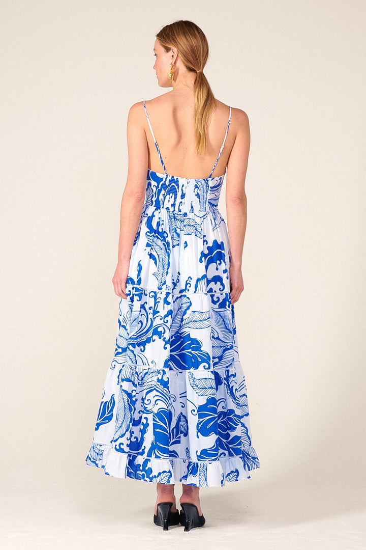 Blue Reef Wave long dress – Long Dress Milena by Poupette St Barth, view 4