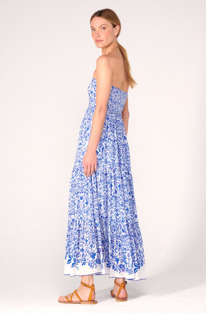 Blue Tiare long dress – Long Dress Thelma by Poupette St Barth, view 4